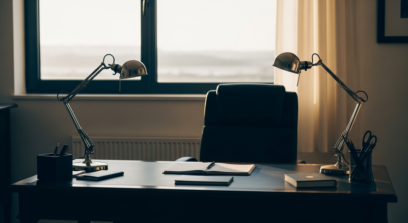 A quiet executive desk